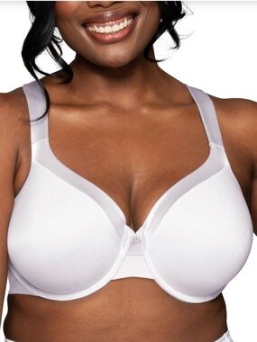 Vanity Fair Illumination Full Figure Zoned-in Support Bra Women 44C STAR WHITE
